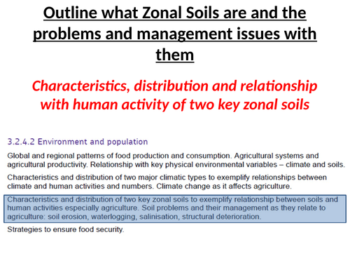 Zonal Soils and Human Activity