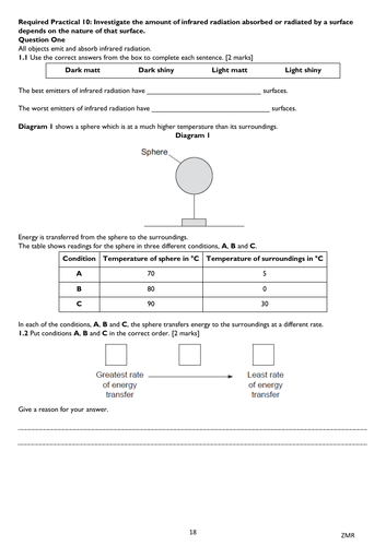 GCSE Physics AQA P6 Waves - Required Practical 10 Infrared