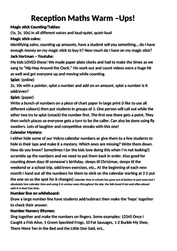 Fantastic Maths Warm-Ups