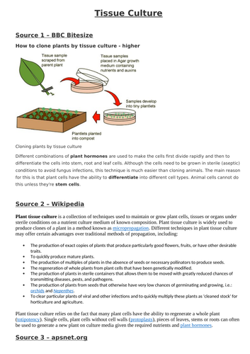 Full lesson CLONING - Biology only Differentiated