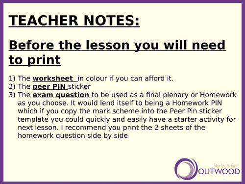 Theopry of Evolution lesson  Differentiated - Biology Only