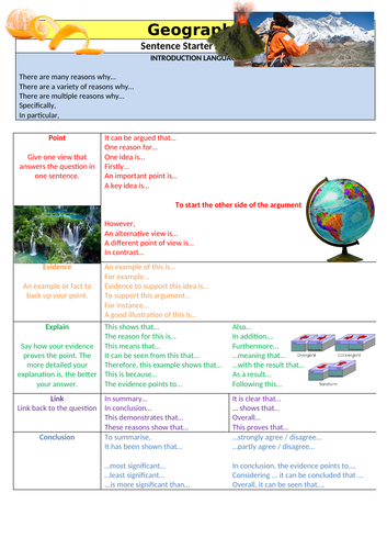 Geography Literacy Page