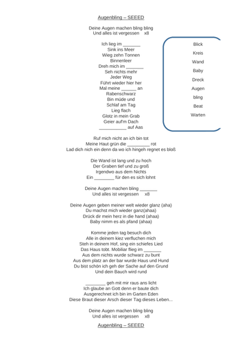 Seeed - Augenbling gap-fill task