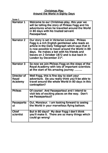 play based on 'Around the World in 80 Days'