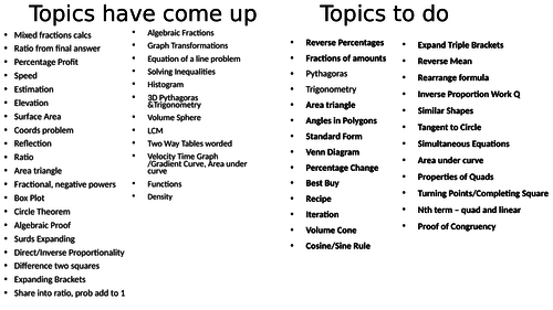 Edexcel Paper 3 Higher Prediction 2018