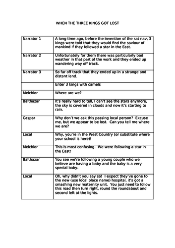 Christmas play 'When the 3 kings got lost'.