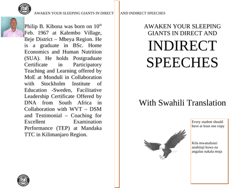 AWAKEN YOUR SLEEPING GIANTS IN DIRECT AND INDIRECT SPEECHES - WITH SWAHILI TRANSLATION