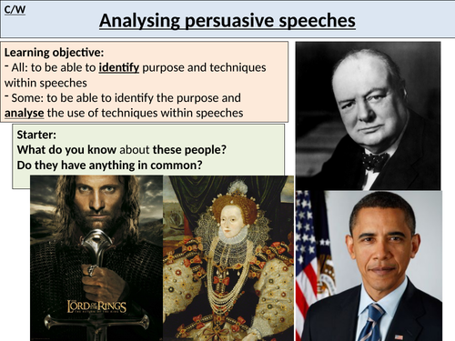 Lesson analysing speeches