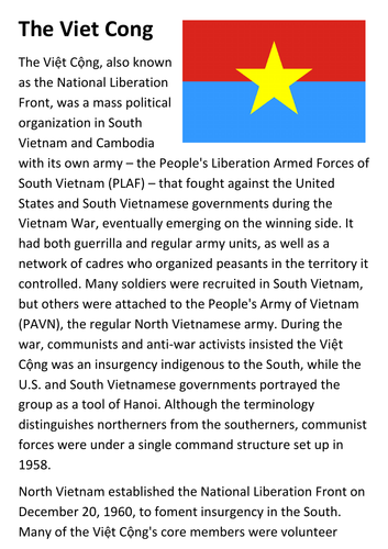 The Viet Cong Handout