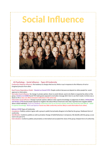 Social Influence - AQA Psychology A-level