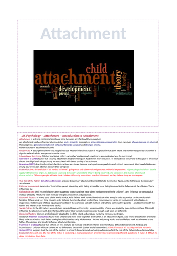 Attachment - AQA Psychology A-level