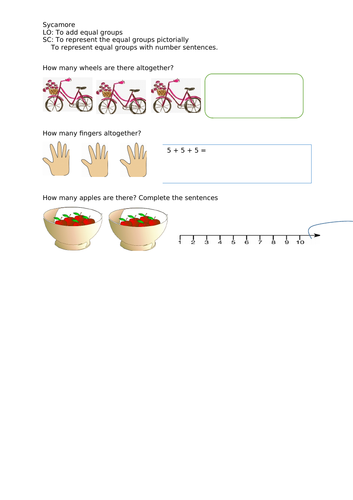 Year one Multiplication and division based on WRMH