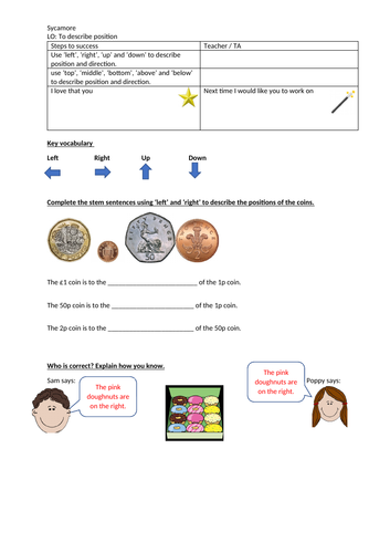 Year one describing position and turns