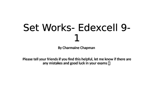 Edexcell 9-1 Set Works