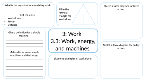 KS3 AQA Activate 2  Energy part 2 Revision mats