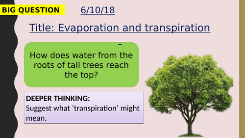 AQA new specification-Evaporation and transpiration-B4.8