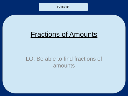 Fractions of Amounts KS3