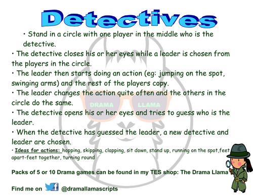 Detectives! Drama Activity/Warm up Game