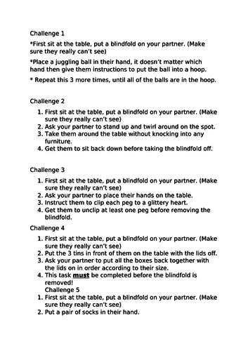 Instruction writing challenges KS2 | Teaching Resources