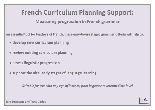 French curriculum planning - measuring progression in French grammar