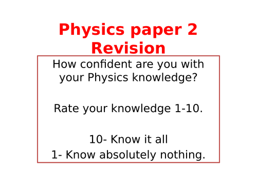 AQA Physics (1-9) Paper 2 revision quiz