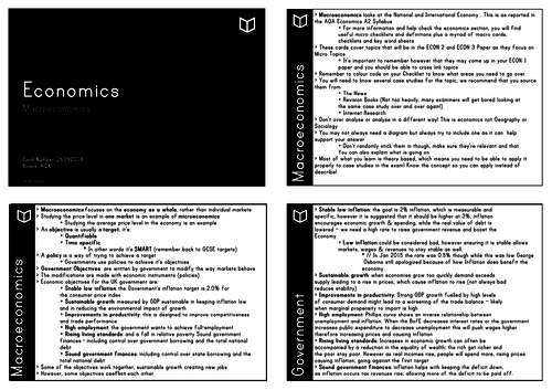 A Level Economics I Macroeconomics Revision Cards