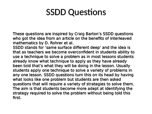 SSDD Questions