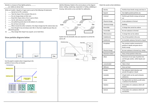 KS3 Particles Revision Sheet