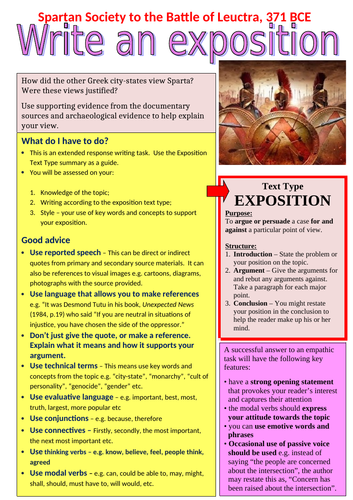 Spartan Society - Exposition Assessment Task