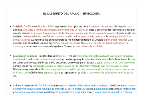 Symbolism, techniques and themes of EL LABERINTO DEL FAUNO (Guillermo del Toro)