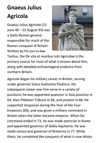 Gnaeus Julius Agricola Handout