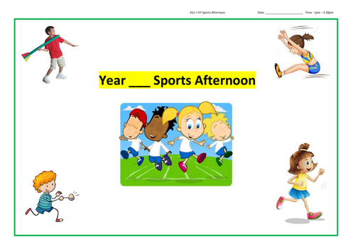 SPORTS DAY - TIMETABLE & ACTIVITIES