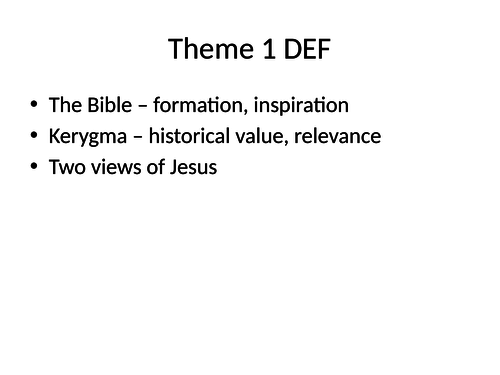 Eduqas A2 Religious Studies: Component 1 Theme 1 DEF - Religious Figures and Sacred Texts