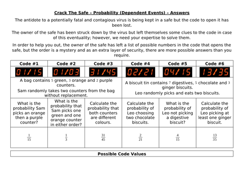 Crack The Safe - Probability