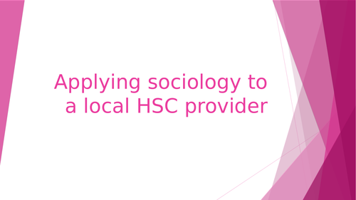 Unit 10 Sociological perspectives in Health and Social Care- applying HSC to a local HSC provider