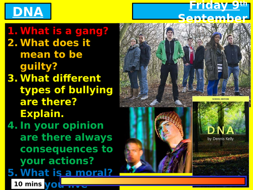 A full, innovative, fun scheme of work for the play DNA by Dennis Kelly - AQA new spec literature