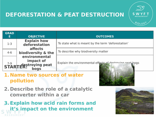 NEW AQA GCSE Trilogy (2016) Biology - Deforestation & peat destruction
