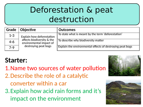 NEW AQA GCSE Trilogy (2016) Biology - Deforestation & peat destruction