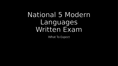CfE National 5 Modern Languages Written Exam