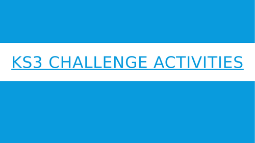 KS3 Spanish Challenge Activities/Starters