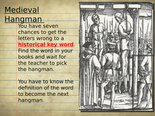 History Themed Hangman Powerpoint Slide