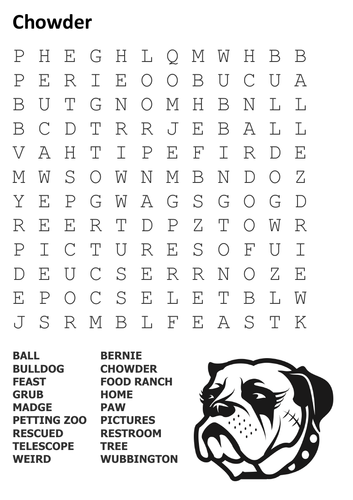 Chowder Word Search