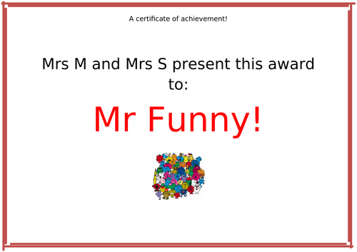 End of year funny certificates