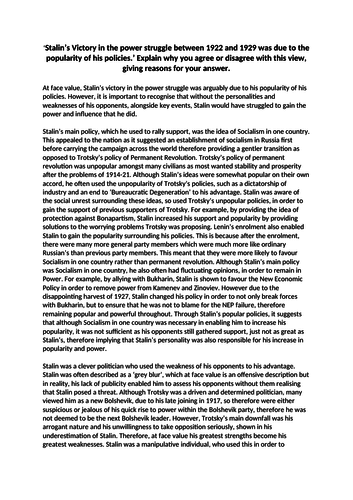 Leadership Struggle A* Essay