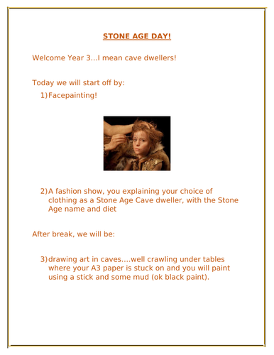 Stone Age Day activities