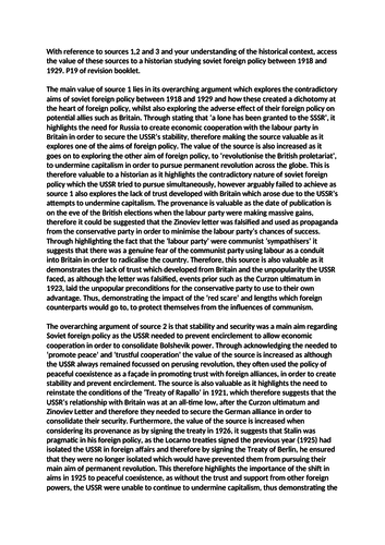 Soviet Foreign Policy Source Essay
