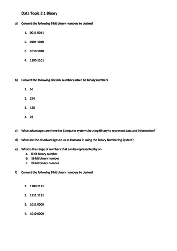 Variety of Computer Science worksheets | Teaching Resources