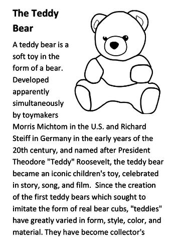 Teddy bear best sale story in english