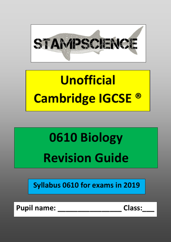 2019 0610 Cambridge IGCSE Biology Revision Guide