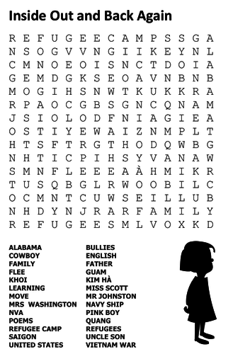 Inside Out and Back Again Word Search
